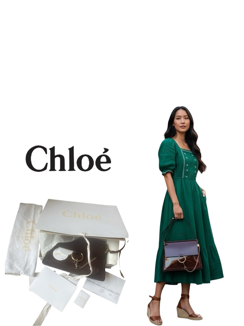 Chloé Faye Shoulder Bag in Burnt Brown